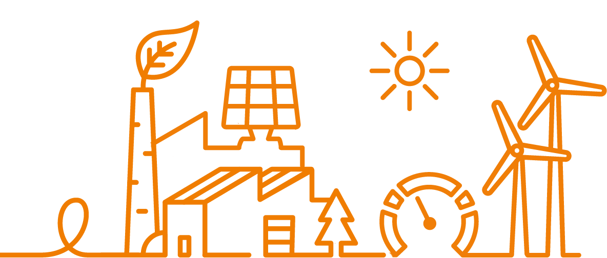  illustration av fabrik och större företag