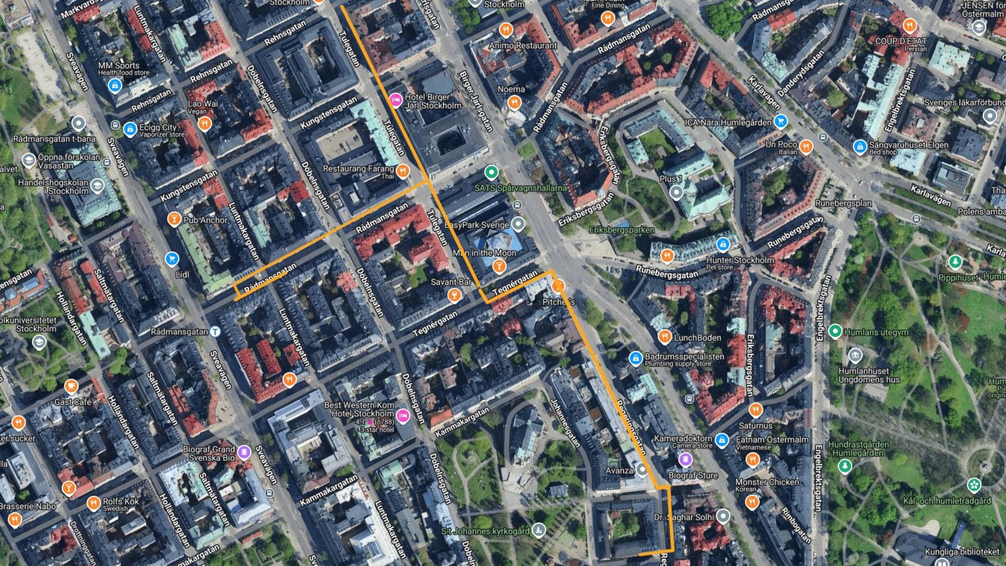 Karta över schaktsträcka