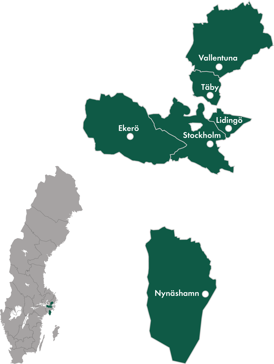 En karta &ouml;ver Stockholm.