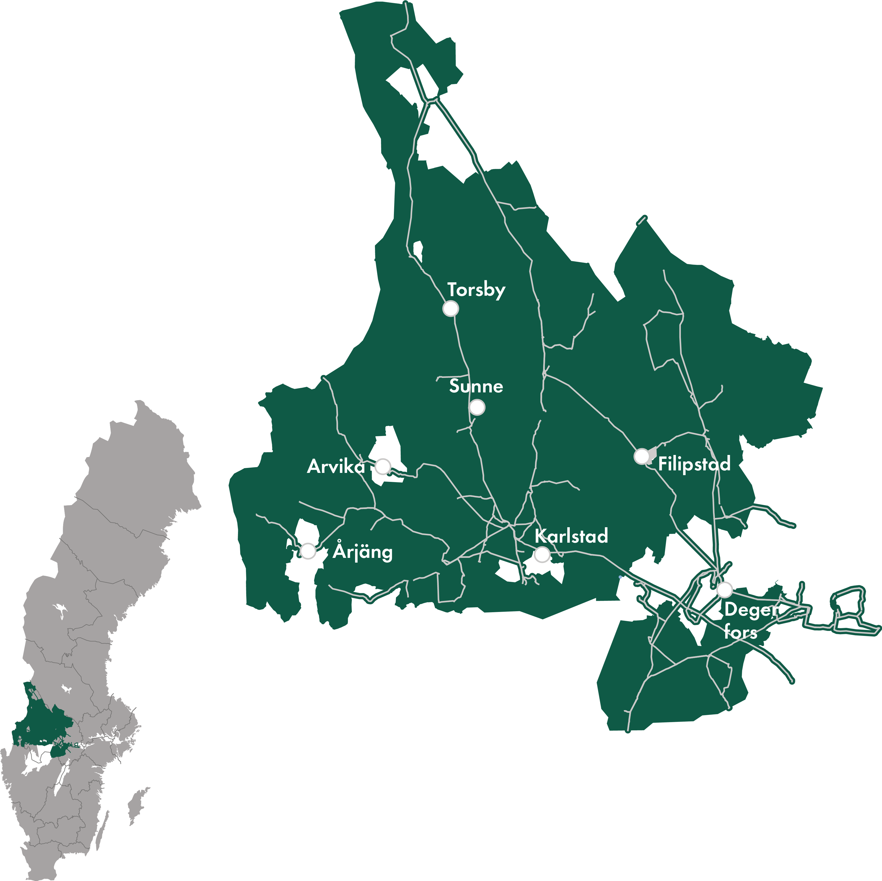 En karta &ouml;ver v&auml;rmland/n&auml;rke.